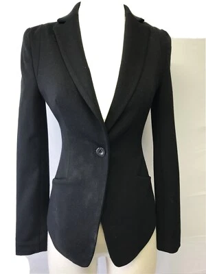 Valentino Roma Blazer Suit Jacket Black Back Lace Detail 1 Front Button Sz S  Z7 - Image 1 of 4