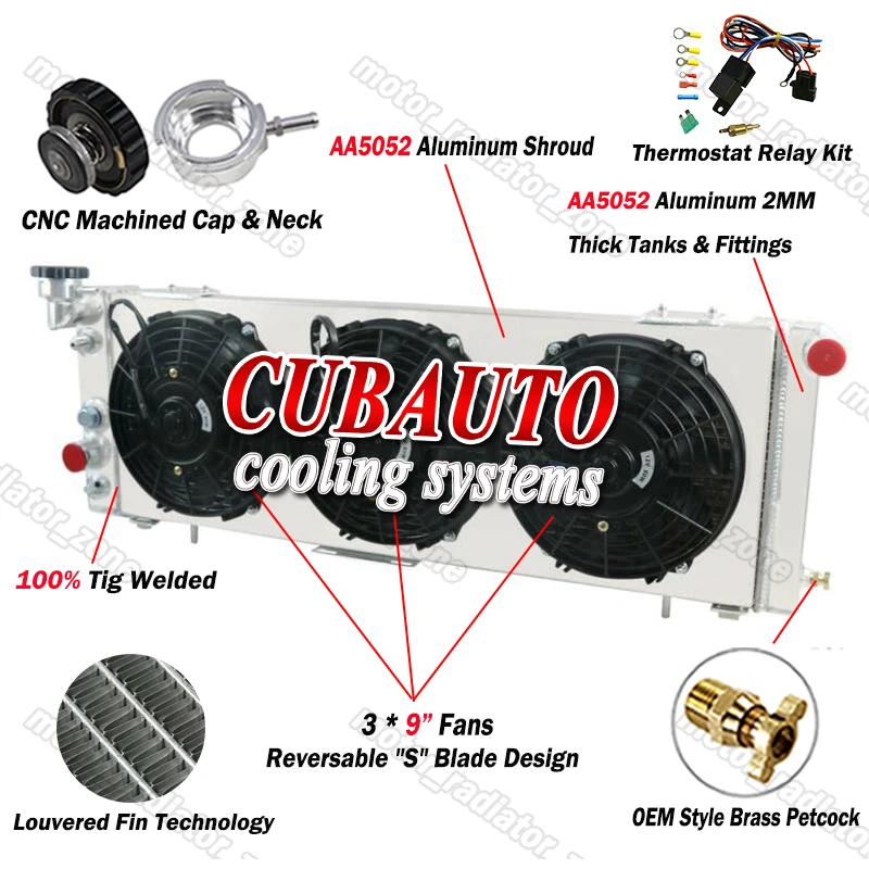 Aluminum Radiator+Shroud Fan Fit 1995-2000 JEEP Cherokee 1991-1992 JEEP Comanche - Image 1 of 4