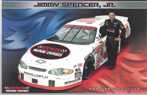 JIMMY SPENCER JR "SPENCER MOTOR VENTURES" #36 NON NASCAR HOOTERS LM POSTCARD Cover