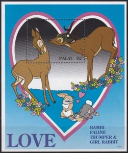 F-EX57165 PALAU MNH 1996 DISNEY ANIMATION BAMBI FALINE THUMPER & GIRL BAMBI. - Picture 1 of 2