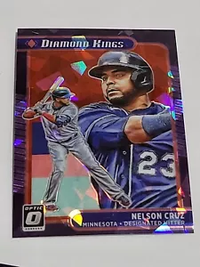 2021 DONRUSS OPTIC BASEBALL RED CRACKED ICE DIAMOND KINGS NELSON CRUZ #4/7 - Picture 1 of 2