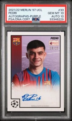 Pedri Auto /25 Topps Merlin 97 UCL Heritage Box Autograph RARE Barcelona - Image 1 of 3