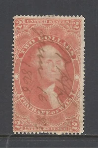 U.S. SCOTT R83c GEBRAUCHT FEIN - 1863 $ 2 ROTER WILLENSNACHWEIS - ERSTE EINNAHMEN (M) - Bild 1 von 2
