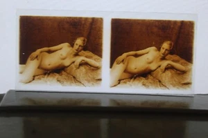 (D11) Glasplatte Stereo Positiv Akt Weiblich Erotik Erotik - Bild 1 von 3