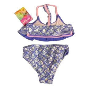 Freestyle Revolution Girl's Two-Piece Bikini - Purple & Pink Sparkling Size 5 - Picture 1 of 1