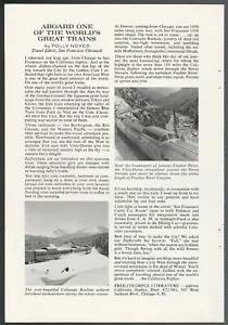 1962 CALIFORNIA ZEPHYR advertisement, BN, WP, D&RGW, Feather river, print ad - Picture 1 of 3