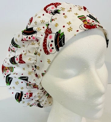 Christmas Snowman Scrub Cap Small Bouffant Medical Surgery Hat - Image 1 of 4