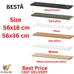 IKEA BESTÅ Shelf Multiple Colours – Sturdy Storage Solution 56x16 / 56x36 cm - Picture 1 of 12