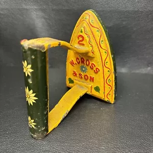 Rustic Metal Bargeware Iron, W. Cross & Son, Floral Design - Picture 1 of 8