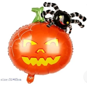 pumpkin with spider on top Foil balloon - Picture 1 of 1