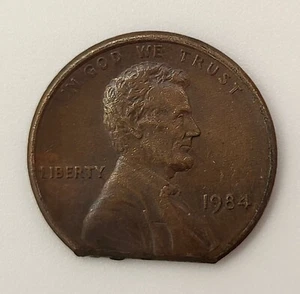1984 P Lincoln Cent mit schönem geraden abgeschnittenem Planchet Prägefehler!! - Bild 1 von 6