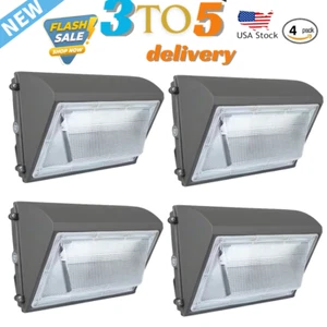 4 Pack 150W LED Wall Pack Light with Dusk to Dawn Photocell, 18000LM 5000K White - Picture 1 of 13