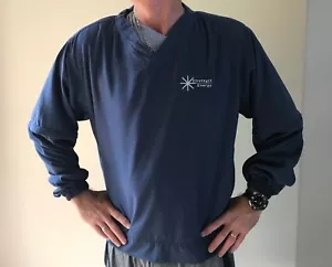 ENRON Vintage Strategic Energy Windbreaker Jacket Size Large Navy Blue - Picture 1 of 4
