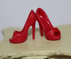 Barbie Doll True Red High Heel Shoes Fashion Pumps Stilleto MM Silkstone TNT - Picture 1 of 16