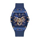 Guess Men's Phoenix 43mm Blue Dial Silicone Quartz Watch - GW0203G7 NEW