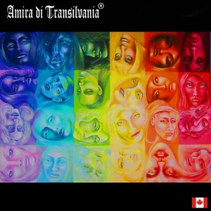 contemporary pop wall art painting decor woman figure rainbow portrait flag lgbt - Picture 1 of 24