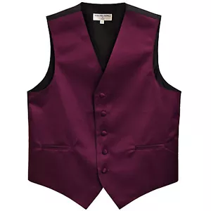 Nuevo Poly Hombre Esmoquin Chaleco Chaleco Solo Boda Formal Berenjena Púrpura Oscuro - Imagen 1 de 3