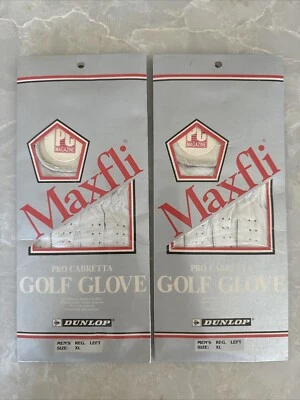 Lote de 2 guantes de golf Maxfli para mano izquierda Pro Cabretta Dunlop para hombre XL NUEVOS AÑOS 80 PC MAG Foto 1 de 4