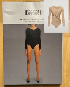 Wolford 79230-4816 Women's US XS The Gathered Cache Coeur Body Cafe-Au-Lait - Picture 1 of 11