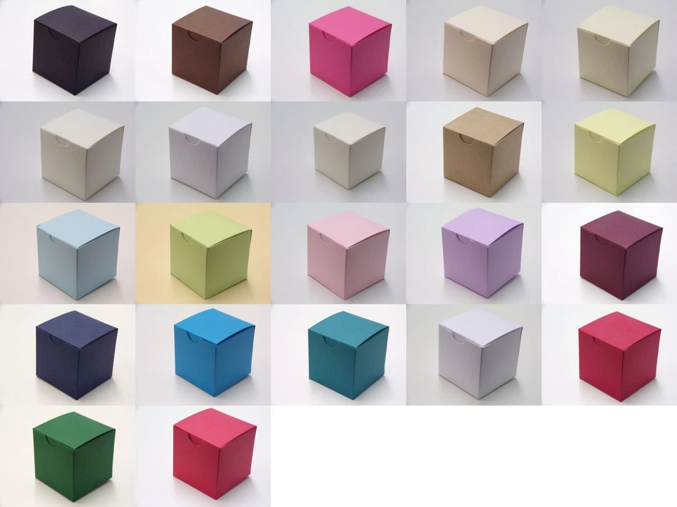 Square Cube Wedding Favour Boxes - Choose Colour - Choose QTY - Image 1 of 1
