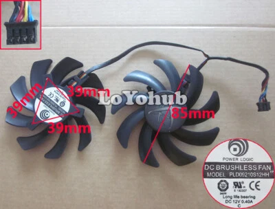 New XFX R9 280X 270X 290X Mozun Graphics Dual Fan PLD09210S12HH 4-Pin 12V 0.4A - Image 1 of 4