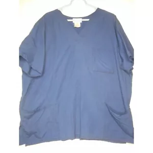 Solides Unisex blaues Peeling Top medizinische Uniform 2X - Bild 1 von 4