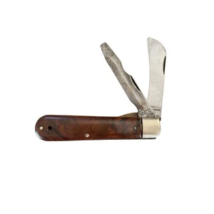 vintage FD fire department logo Colonial folding pocket knife Hawkbill 2 blade - Picture 1 of 8