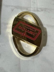 JOHNNIE WALKER Red Label Whisky  Bottle KEYCHAIN Key Ring Gold Tone - Picture 1 of 5