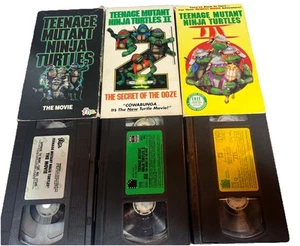 Vintage Teenage Mutant Ninja Turtles VHS Tape Movies 1 2 3 Secret of Ooze - Picture 1 of 7
