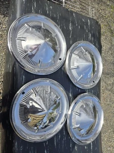 1960 Ford Fairlane Galaxie 14" Hubcap Wheel Covers Oem FoMoCo Set 4 - Picture 1 of 7