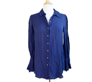 Blusa Camisa Top Maeve Mujer Azul Manga Larga Talla 2 XS Oficina/Fiesta/Boho - Imagen 1 de 5