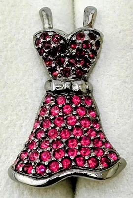 SWAROVSKI ROJO Y ROSA PAVÉ CRISTALES GUNMETAL VESTIDO DE FIESTA BROCHE PRENDEDOR☆1.25" L☆EC  Foto 1 de 4