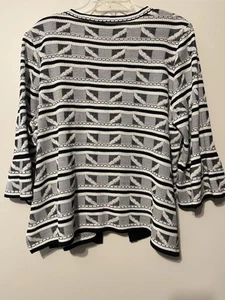 Ming Wang Cardigan Black White 1X work business jacket career All Seasons work - Picture 1 of 7