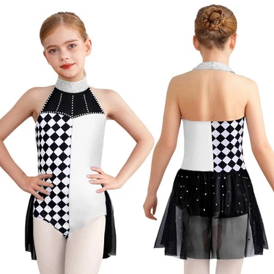 Niñas Body Jazz Leotardo Falda Juegos con disfraces Ropa de baile Espectáculos Mono Circo Malla Foto 1 de 4