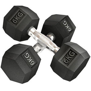 HOMCOM Hexagonal Dumbbells Kit Weight Lifting Exercise for Home Fitness 2x6kg - Picture 1 of 11