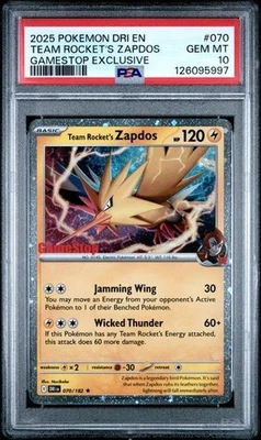 TEAM ROCKET'S ZAPDOS #70 GAMESTOP EXCLUSIVE PSA 10 - Image 1 of 2