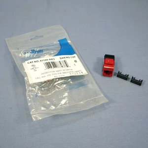 Leviton Red Cat 3 Data Phone Quickport Jack Cat3 RJ45 Telephone 41108-RR3 - Picture 1 of 6