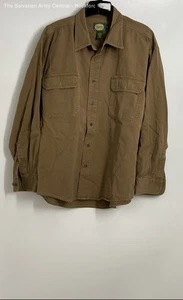 Cabela's Mens Brown Cotton Long Sleeve Collared Button-Up Shirt Size X-Large - Picture 1 of 6