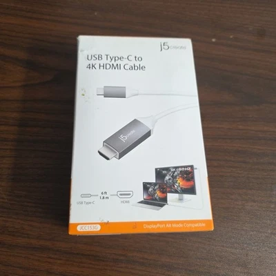 J5create JCC153G USB-C to 4K HDMI Cable 6Ft/1.8m (90173) D - Image 1 of 2