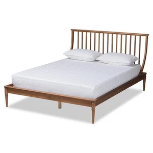 Baxton Studio Abel Walnut Brown Finished Wood Full Size Platform Bed - Picture 1 of 11