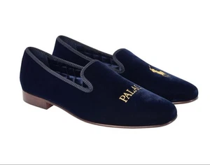 RALPH LAUREN Palace Navy Velvet Formal Slipper Slip-On Loafers - Picture 1 of 9