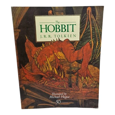 The Hobbit By J R R Tolkien 50th Anniversary Illustrated By Michael Hague 1987 - Image 1 of 4