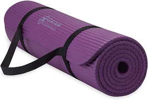 Essentials Thick Yoga Mat Fitness Exercise Mat with Easy-Cinch Yoga Mat Carrier - Picture 1 of 12