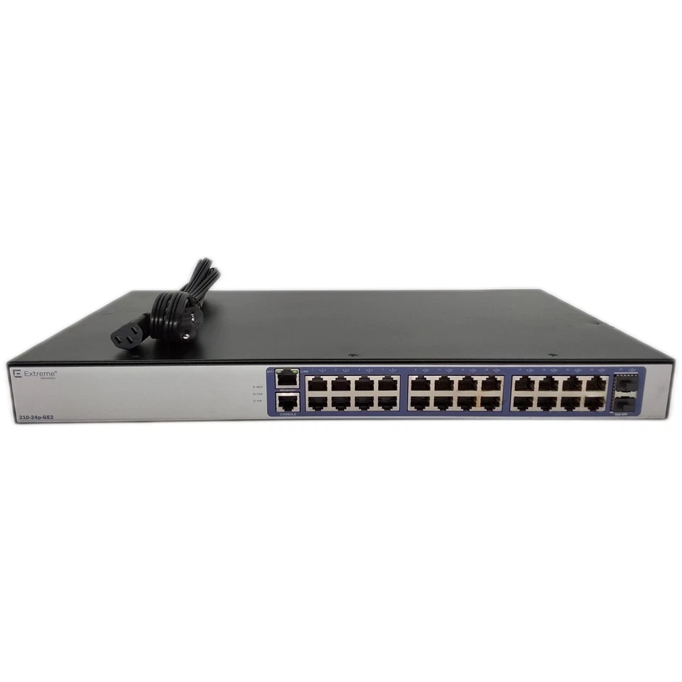 Extreme Networks 210-24p-GE2 PoE+ 2x 1GB SFP Ports Switch - Image 1 of 4