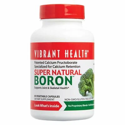 Vibrant Health Super Natural Boron, Patented Calcium Fructoborate, 60 count - Image 1 of 2