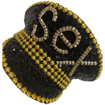 Dama Lentejuelas Ardiente Militar Sombrero Hecho a Mano Marinero Capitán Gorra Juegos con disfraces Fiesta Retro Foto 1 de 4