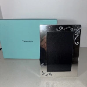 RARO Tiffany & Co. Plata de Ley .925 5x7" Rectángulo Marco de Fotos Rosa - Imagen 1 de 13