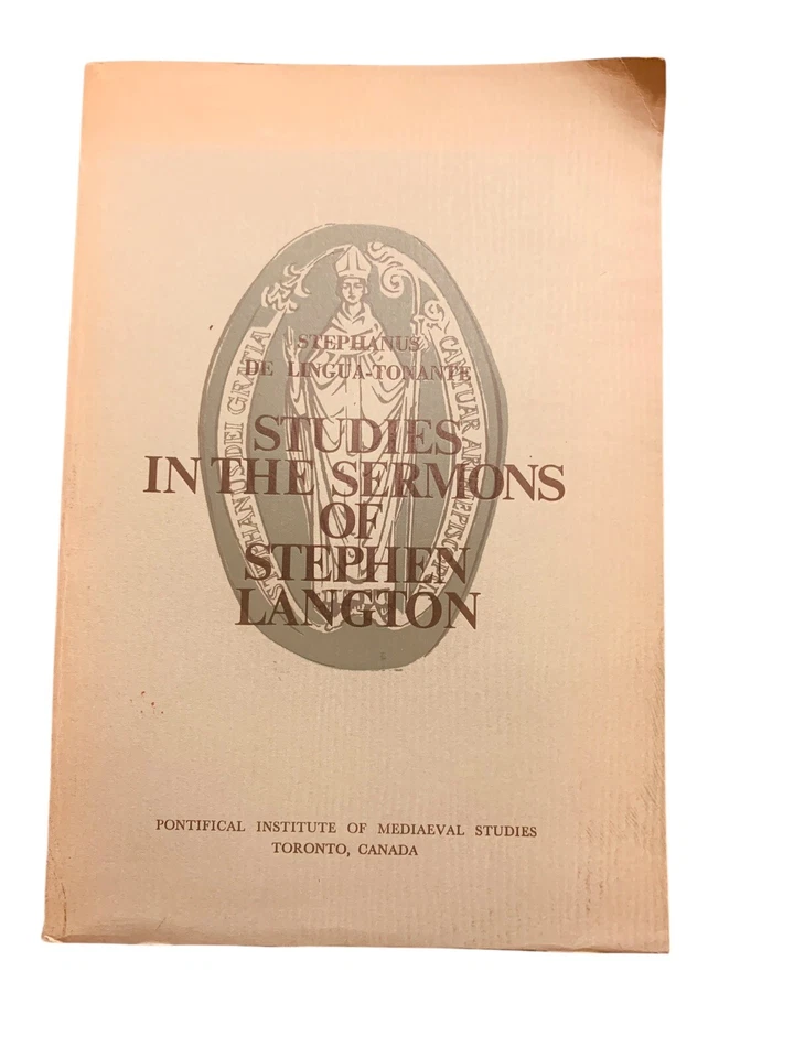 Studies In The Sermons Of Stephen Langton By Phyllis Brazillay Roberts Paperback - Image 1 of 4