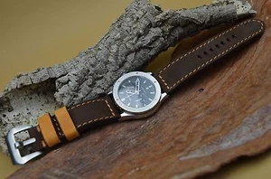PULSERA RELOJ CUERO AUTÉNTICO NUBUK FOREST MARRÓN HABANA BANDA PARA PANERAI ETC MA CORREA - Imagen 1 de 11