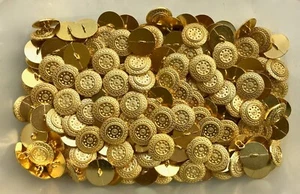 Buttons 12mm 15mm 20mm Gold Filigree Dot Metal Shank Button W662 W662A W662B - Picture 1 of 24